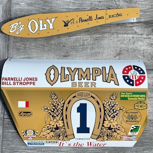 Racing memorabilia 1969 Parnelli Jones Ford Bronco Big Oly Baja Door Style 2 Piece Sign inspired wall art garage decor sign