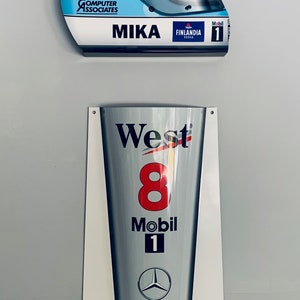 Racing legend Mika hakinen inspired 2 pc 3D nose and helmet combo wall art