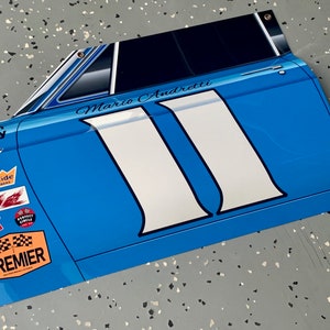 Racing 1967 Daytona 500 Ford Fairlane Mario Andretti inspired 3D door wall art decor garage sign