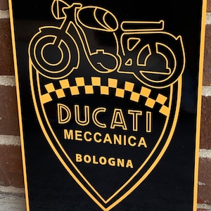 Retro style  meccanica bologna Motorcycle wall decor garage art