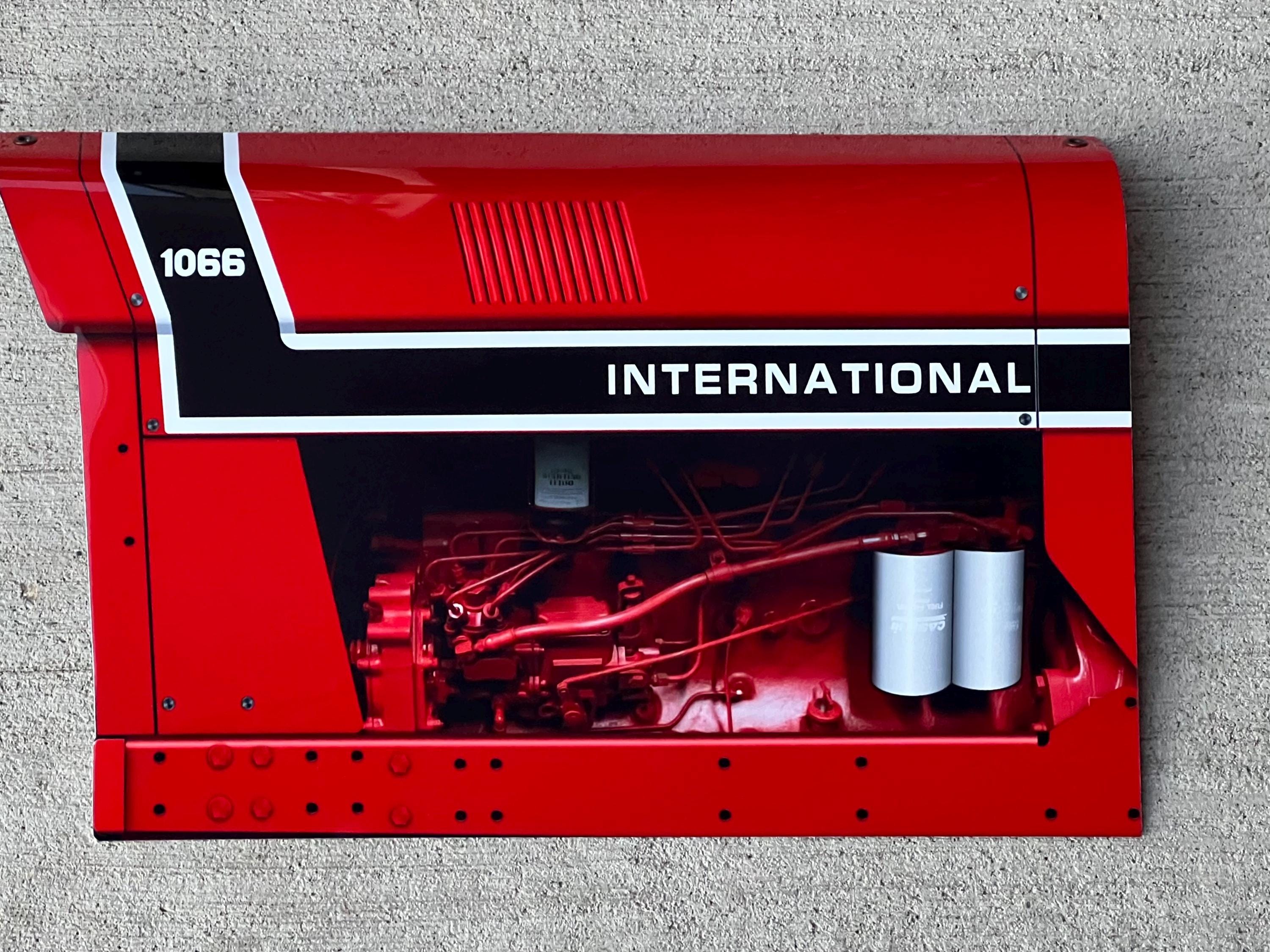 Vintage style farmall international harvester 1066 turbo farm tractor side 3D inspired wall art decor garage sign