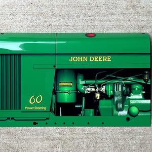 Vintage style John Deere  farm tractor 60 diesel side  3D inspired wall art decor garage sign