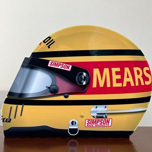 Racing Helmet 1989 Rick Mears Indy 500 PC-18 inspired wall art decor garage art sign