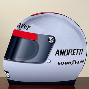 F1 racing legend Mario Andretti 1978 champion inspired 3D art wall decor garage sign