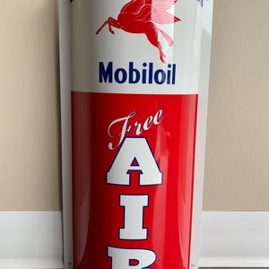 3D free air mobil mobiloil gas oil curved garage decor sign