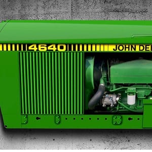 Vintage style John Deere  farm tractor side 4640  side  3D inspired wall art decor garage sign