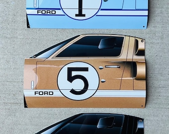 Le Mans 1966 GT40 Racing Sign Set: 3D Garage Wall Art