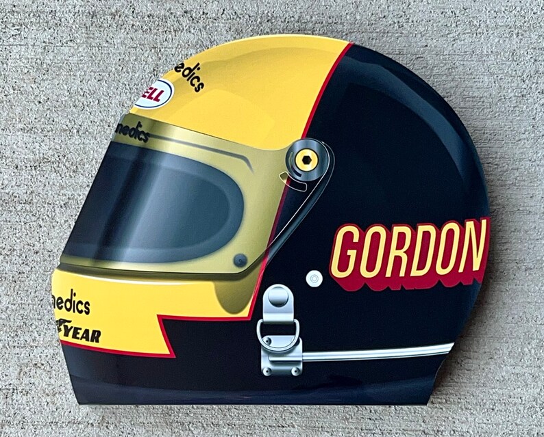 Racing Indy 500 Legend Gordon Smiley Inspired Helmet Wall Decor Sign - Etsy