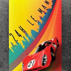 24hrs lemans p4 racing metal inspired art wall decor