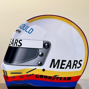 Racing Helmet Rick Mears Indy 500 inspired wall art decor garage art sign