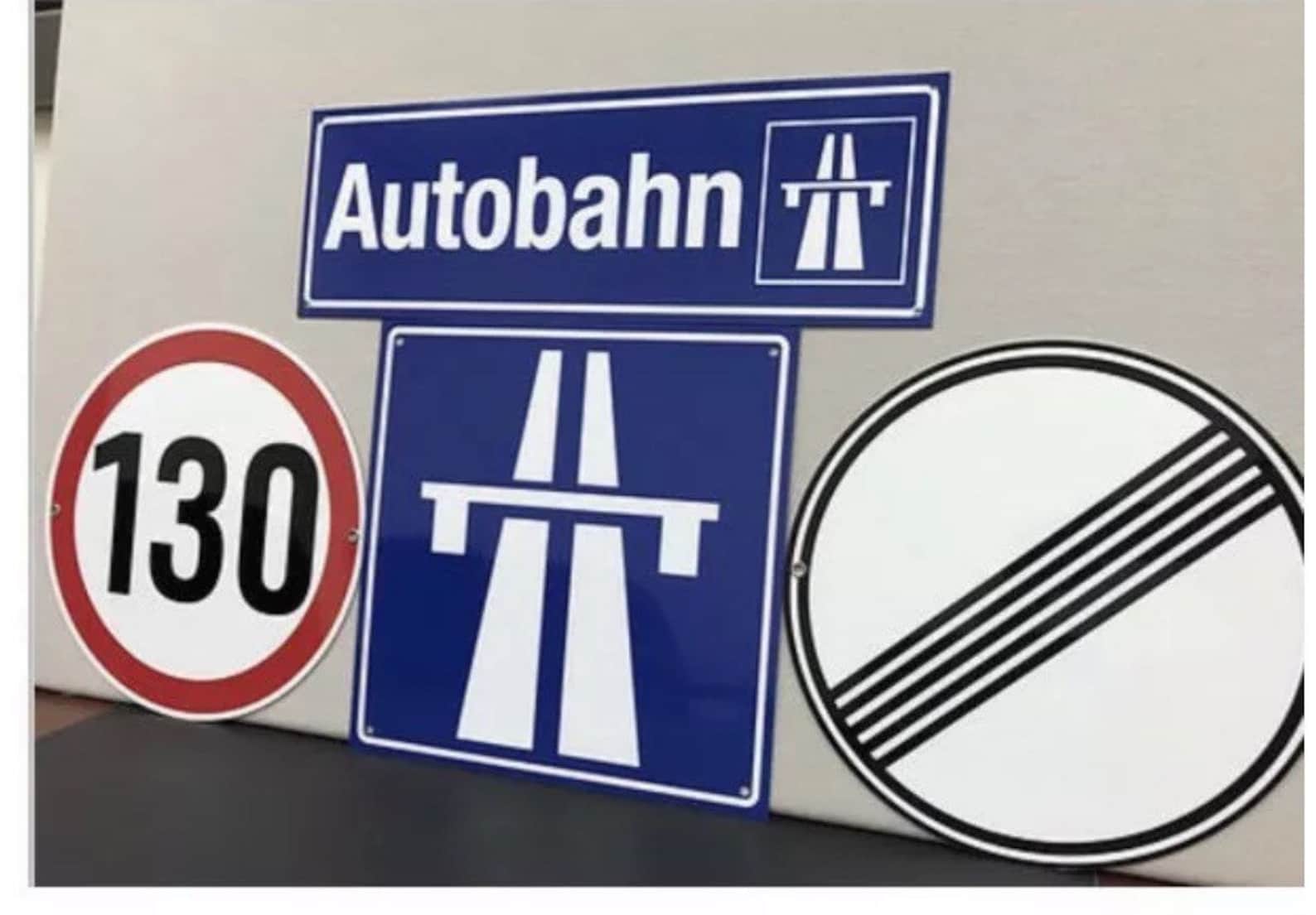 Racing autobahn no speed limit German highway inspired 4 signs Etsy
