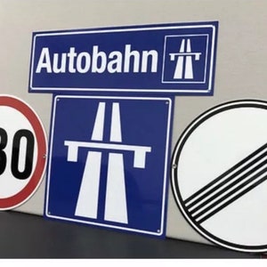 Racing autobahn no speed limit German highway inspired 4 signs wall garage decor