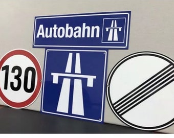 Racing autobahn no speed limit German highway inspired 4 signs wall garage decor