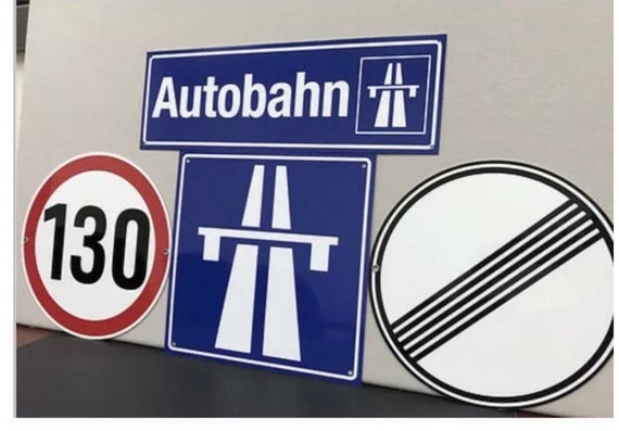 Racing autobahn geen snelheidslimiet Duitse snelweg geïnspireerd 4 borden muur garage decor - Etsy Nederland