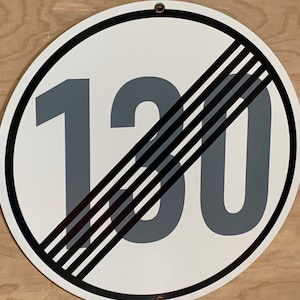 Autobahn inspired speed limit German European racing garage sign decor