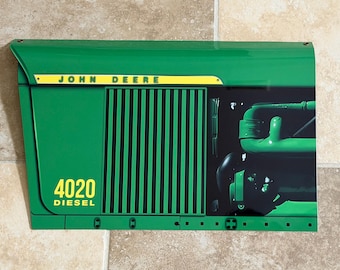 Vintage style John Deere  farm tractor side 4020 diesel side  3D inspired wall art decor garage sign