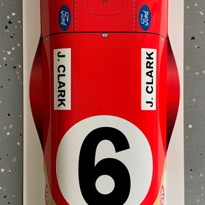 Team ford Jim Clark legendary F1 inspired car nose 3D wall decor garage art sign