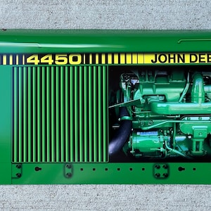Vintage style John Deere  farm tractor side 4450 side  3D inspired wall art decor garage sign