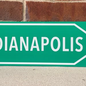 Indianapolis racing Indy inspired street sign wall decor garage art