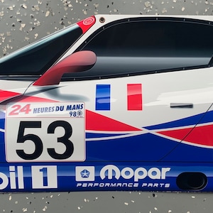 Racing 24hrs Le Mans 1998 Dodge Viper inspiriertes Wanddekor-Garagenkunst-3D-Zeichen