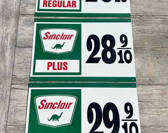 Sinclair Gasoline With 1960s Prices - 3 Piece Sign - Etsy