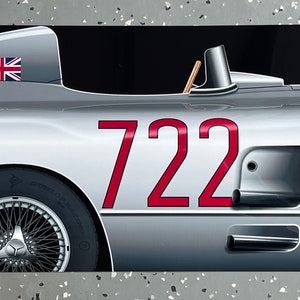 Racing legend Stirling Moss 300 slr  f1 inspired art wall decor garage 3d sign