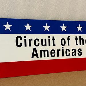 F1 racing circuit of the Americas Grand Prix street sign racing  garage art decor