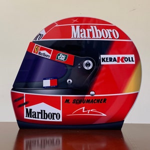Racing f1 legend Michael Schumacher team  inspired 3D style helmet wall art garage decor racing  sign