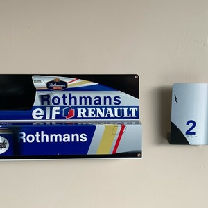 Racing Formula 1 F1 Ayrton Senna Williams Renault FW16 2piece 3D inspired garage wall decor art sign