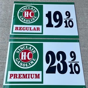 Large 2  piece Vintage style Sinclair 1950-60’s gas pump reproduction Sign