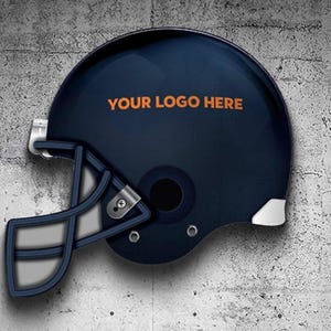 Football NFL inspired helmet wall art decor aluminum diecut sign