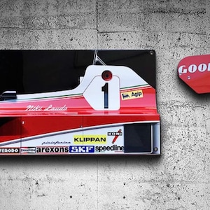 Legendary F1 1976  racing Niki Lauda inspired 2 pc wall decor garage art
