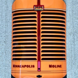 Vintage style MM Minneapolis Moline tractor 3D inspired wall art decor garage sign