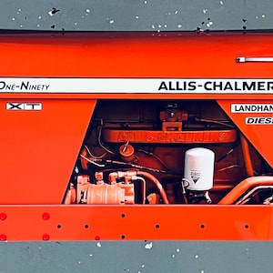 Vintage style Allis chalmers 190 XT diesel farm tractor side 3D inspired wall art decor garage sign