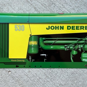 Vintage style john deere 530  farm tractor side 3D inspired wall art decor garage sign