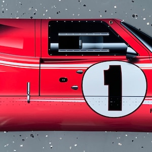 Le Mans racing  AJ Dan Gurney 1967 Ford gt40 inspired 3D wall art decor garage sign
