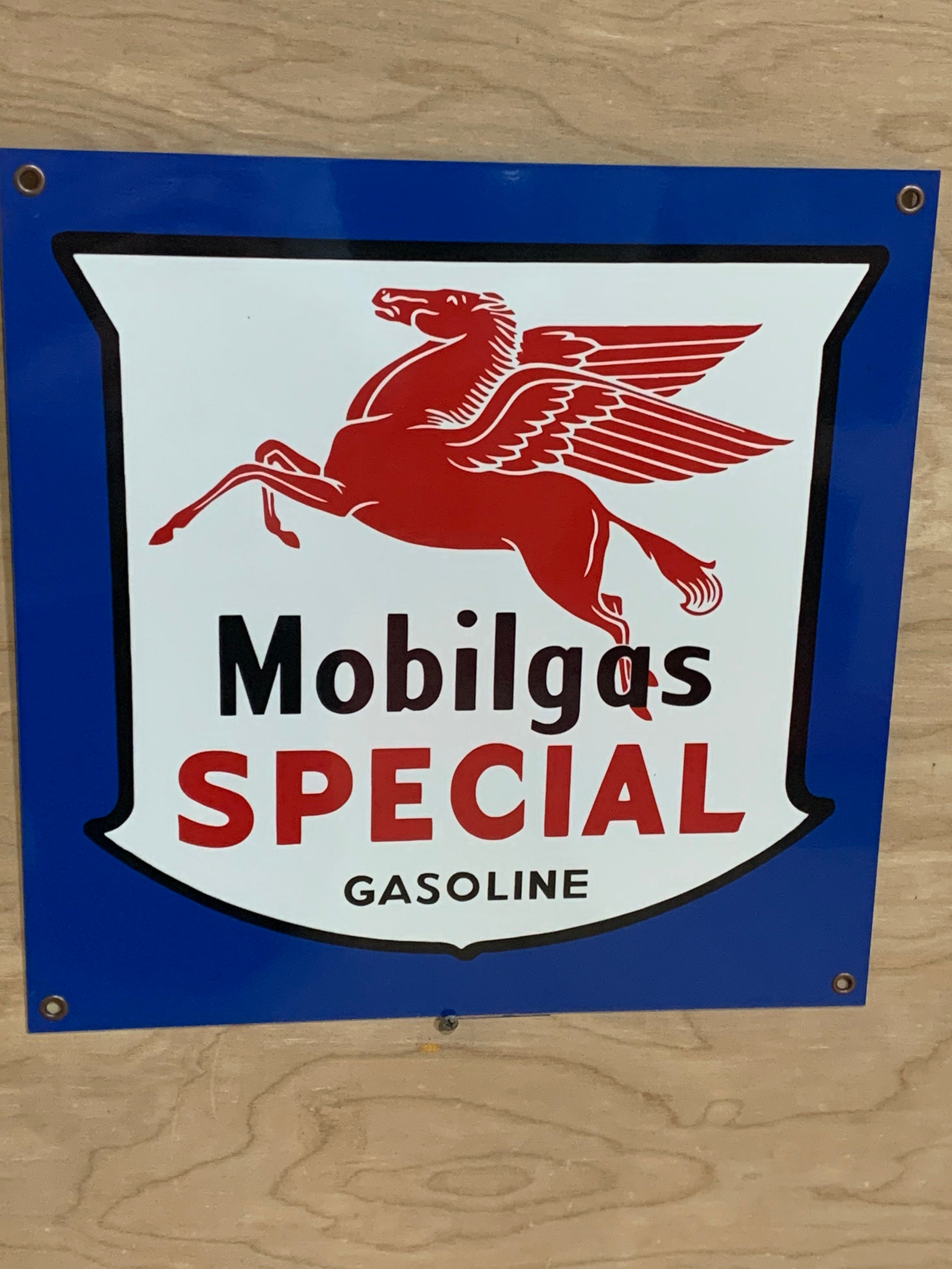 Mobil Mobilgas Special Gasoline Retro Style Gas Pump Inspired Wall