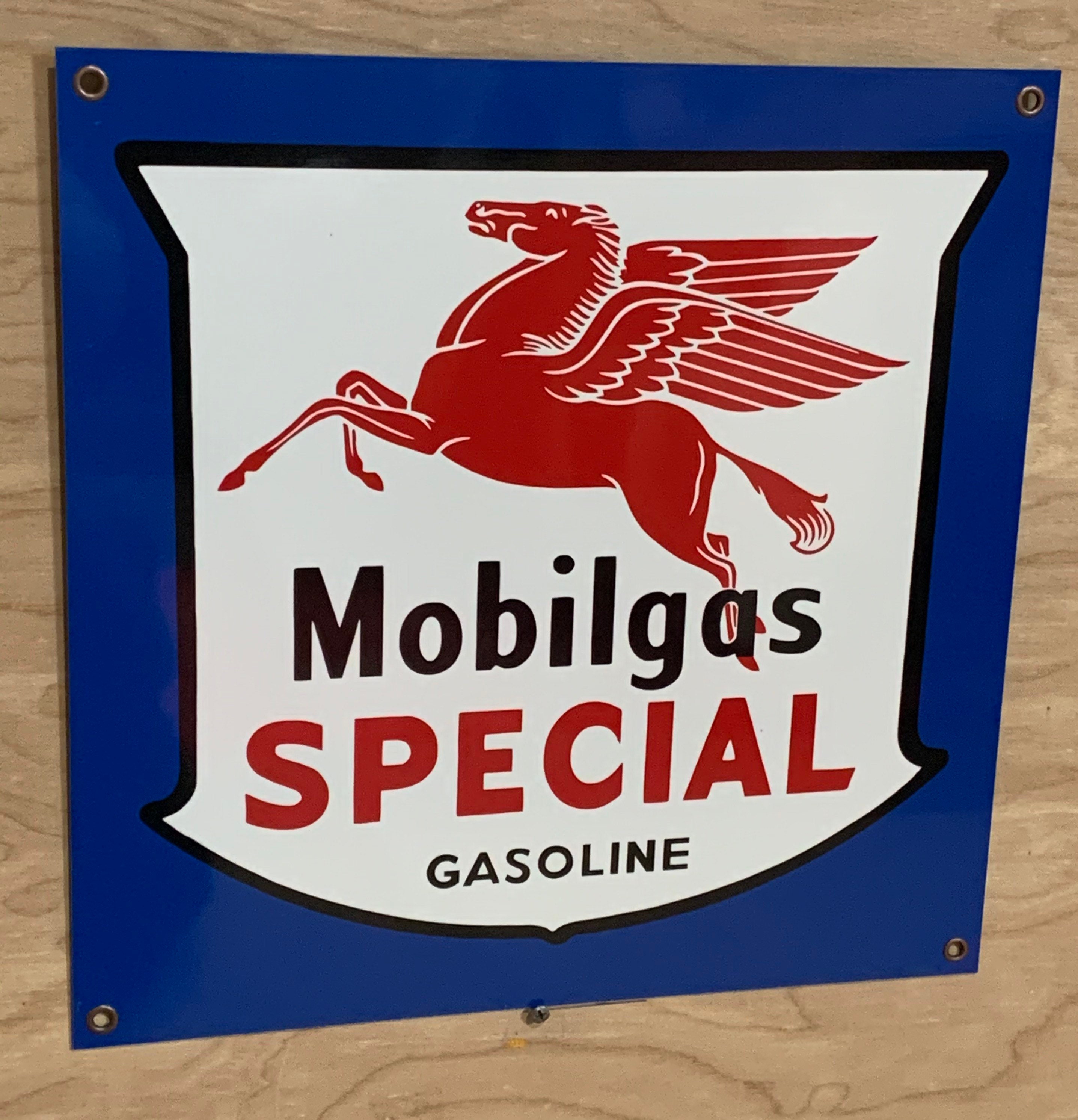 Mobil Mobilgas Special Gasoline Retro Style Gas Pump Inspired Wall