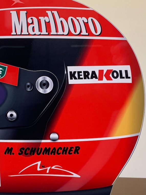 Michael Schumacher F1 Helmet Wall Art: 3D Racing Garage Decor - Etsy