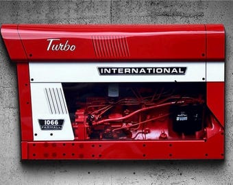 Vintage Farmall 1066 Turbo Tractor Sign: 3D Garage Wall Art