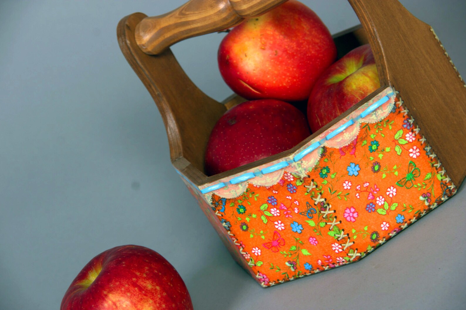 Wooden fruit basket in country style rustic trinket tray with Etsy