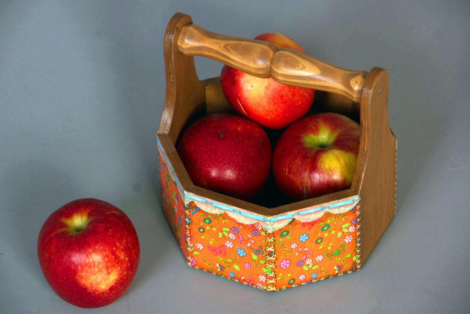 Wooden Fruit Basket in Country Style Rustic Trinket Tray With Etsy