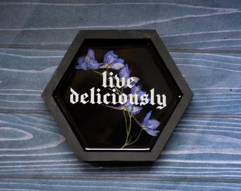 Live Deliciously Gothic Wall Decor Floral Wall Art Witchy Decor Goth Vibes Unwelcome Sign Goth room Decor Witchy Room Decor