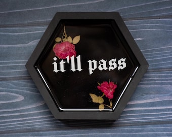 It'll Pass Fleabag Wall Sign Fleabag Quote Floral Wall Art Real Dried Flower
