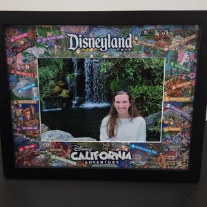 Disneyland and California Adventure Map Collage Picture Frame