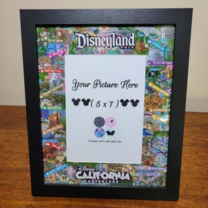 Disneyland and California Adventure Map Collage Picture Frame