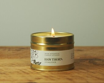 Hawthorn of Ballynoe, Ballynoe Stone Circle Travel Candle, Hawthorn Blossom Candle, County Down, Made in Ireland, Hand Poured, Vegan