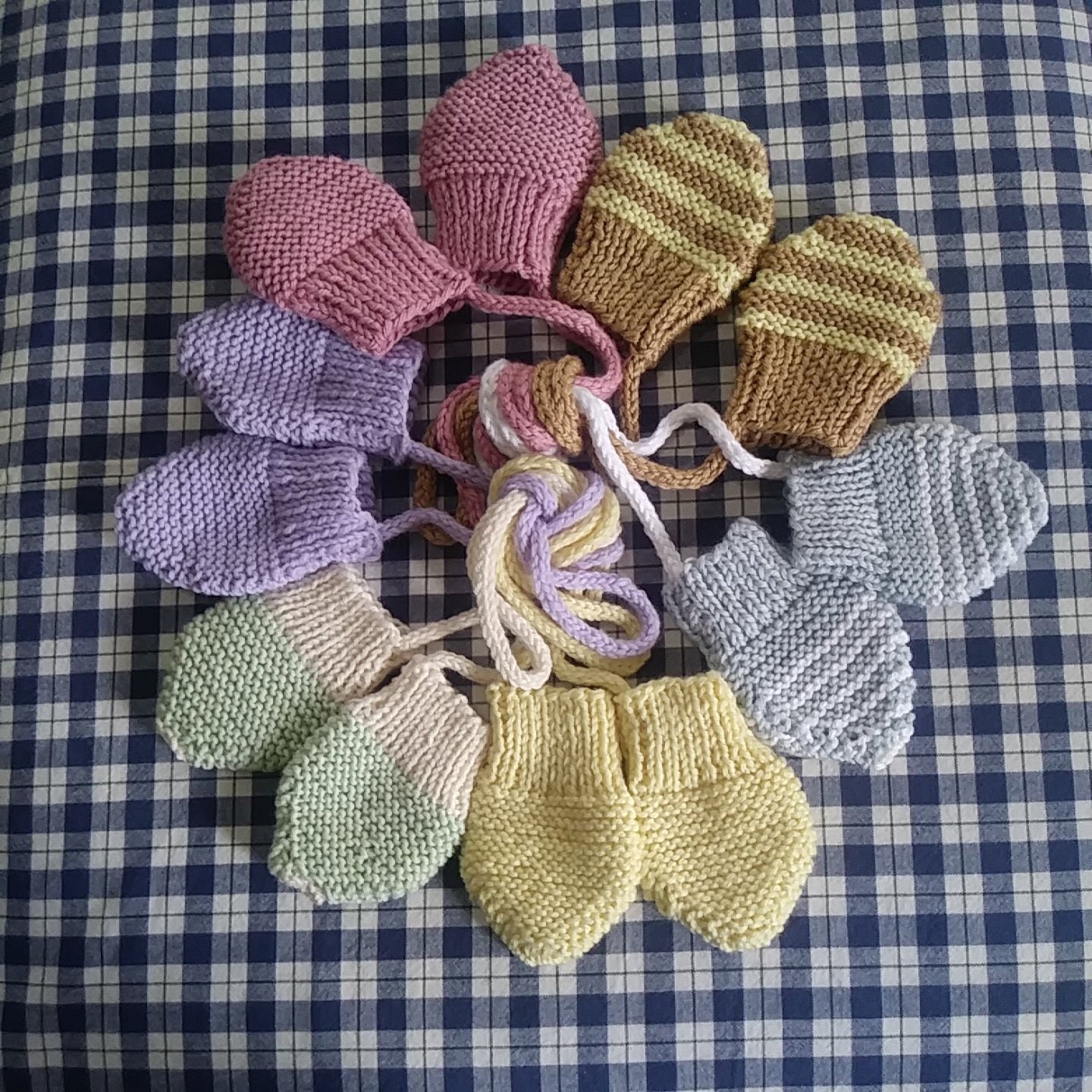 Baby mittens Thumbless and on a string Made with the Etsy