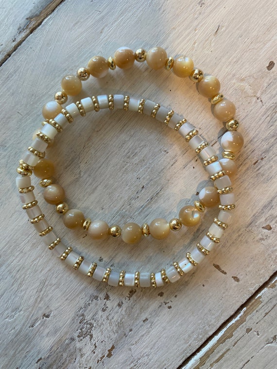 Mother of pearl bead bracelet deals