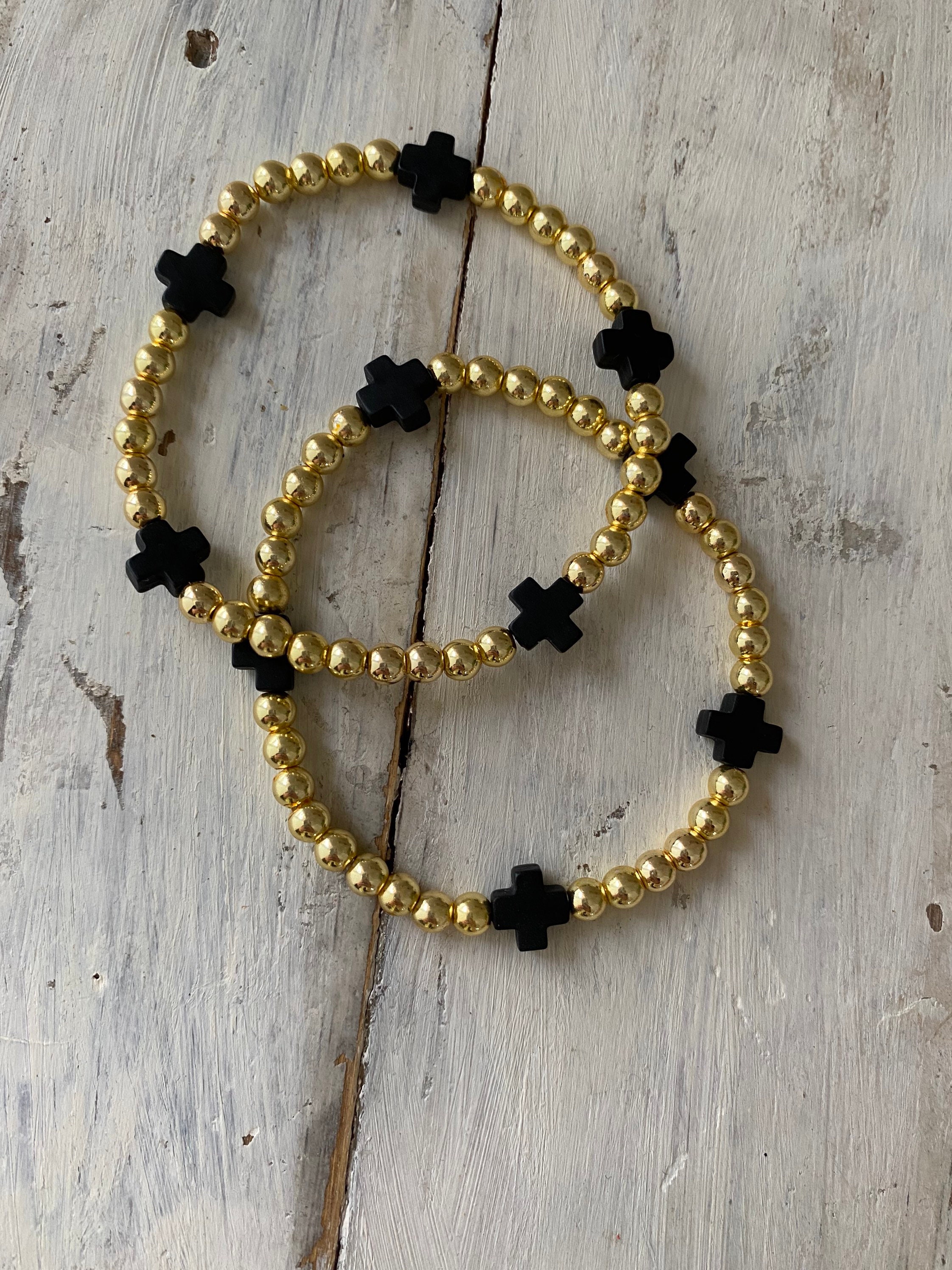 Gold Fill Cross Bead Bracelets – R and D Beads